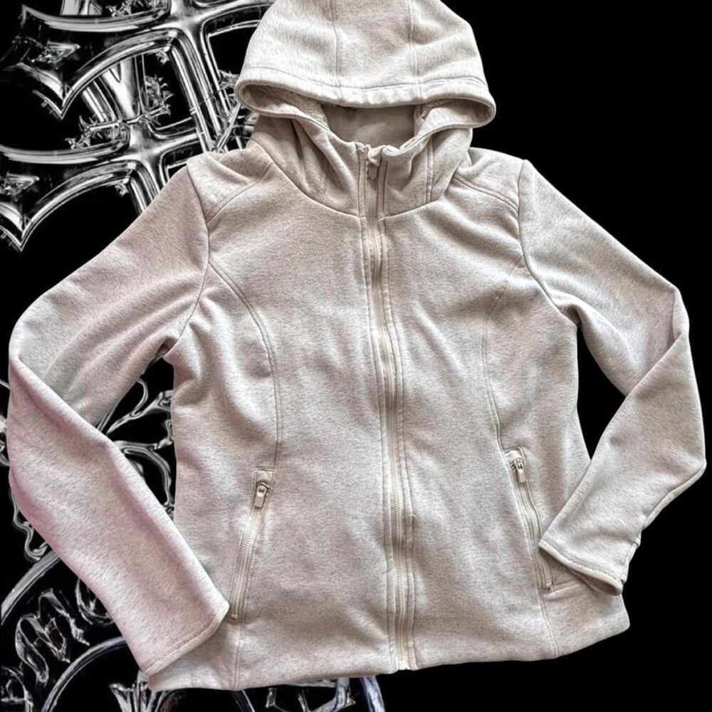 Unbranded Women's Cream and Grey Hoodie